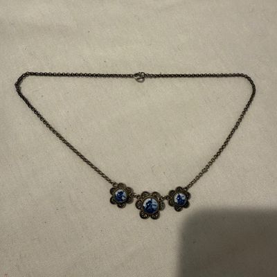 Delft Ceramic Christmas Tiles & Delft Style 835 Necklace (BLR-MG)