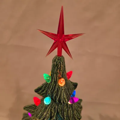 Ceramic Lighted Christmas Tree w/ Base (BLR-JS)