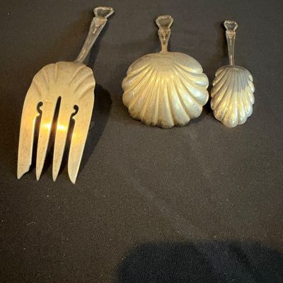 Large Set of International Sterling Brocade Flatware & Serving Pieces (K-RG)