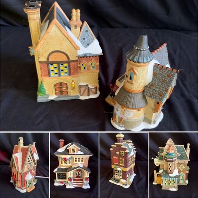 Department 56 Snow Village & Dickens' Village Ceramic Houses (LR-RG)