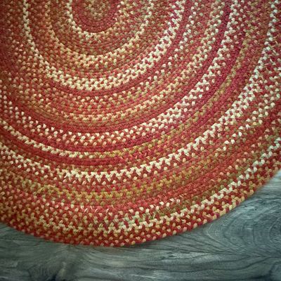 Oval Braided Area Rug in Rust Earth Tones (P-RG)