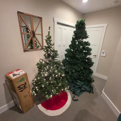 Pair of Artificial Christmas Trees (BB-JS)