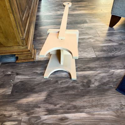 Pair of Painted Wooden High-Back Step Stools (LR-RG)