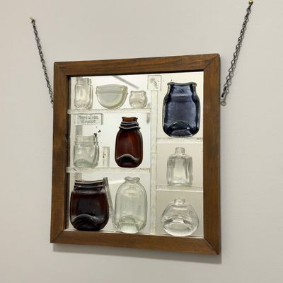 Pair of Melted Glass Bottle Framed Art (LR-RG)