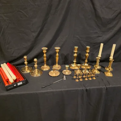 Assorted Solid Brass Candlesticks & More (G-JS)