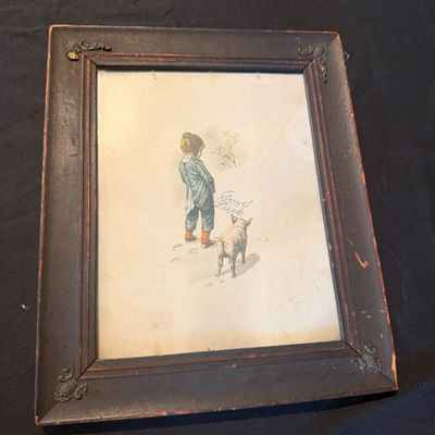 Good Luck Print featuring Boy and Pig (PB-MG)