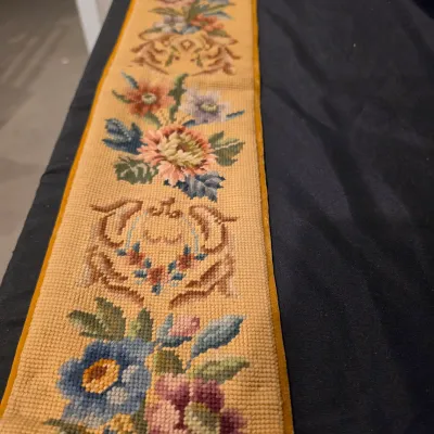 Antique Floral Needlepoint Bell Pulls (G-JS)