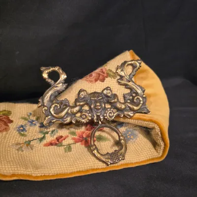 Antique Floral Needlepoint Bell Pulls (G-JS)