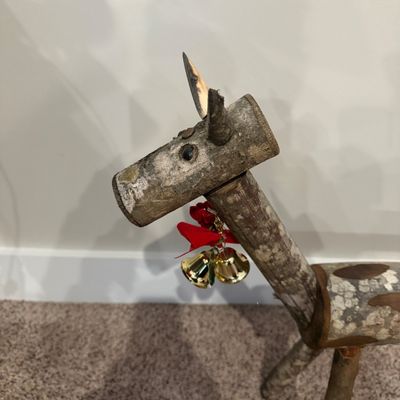 Rustic Wooden Birch Log Reindeer Figures (UD-MG)