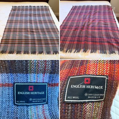 Two English Heritage All Wool Plaid Throw's (PB-MG)