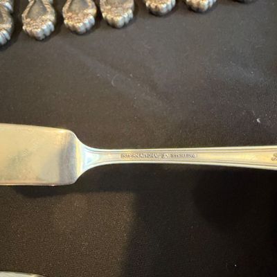 Large Set of International Sterling Brocade Flatware & Serving Pieces (K-RG)