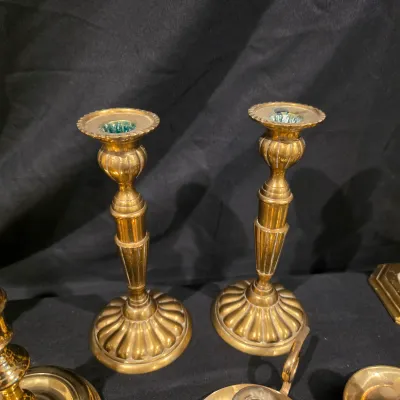 Assorted Solid Brass Candlesticks & More (G-JS)