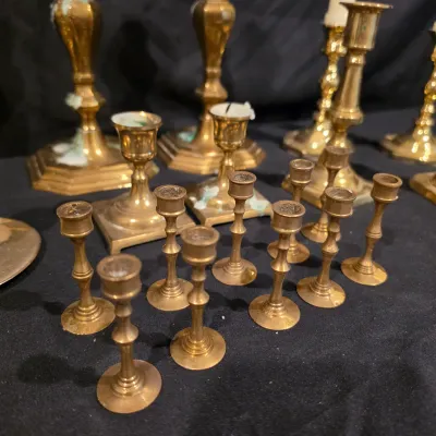 Assorted Solid Brass Candlesticks & More (G-JS)