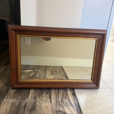 Wooden Framed Mirror with Gilt Inner Accent (PB-MG)