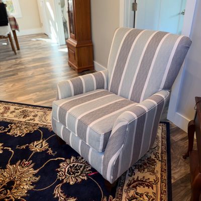 Striped Upholstered Armchair (LR-RG)