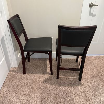 Stakmore Folding Wooden Table & Two Folding Chairs (UD-MG)