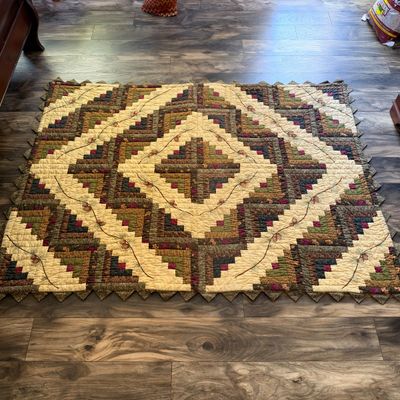 Two Donna Sharp Patchwork Quilts w/ Pinecone Motif (PB-RG)