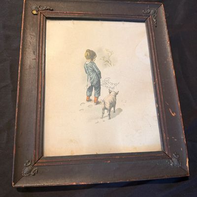 Good Luck Print featuring Boy and Pig (PB-MG)
