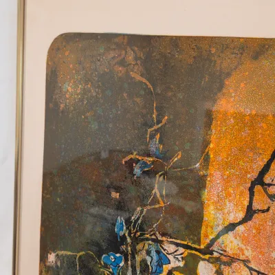 Pencil Signed & Numbered Abstract Floral Still Life Lithograph (BB-JS)