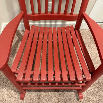 Red Painted Wooden Rocking Chair (UD-MG)