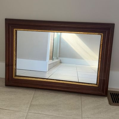 Wooden Framed Mirror with Gilt Inner Accent (PB-MG)