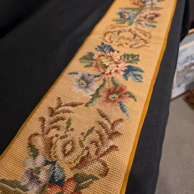 Antique Floral Needlepoint Bell Pulls (G-JS)