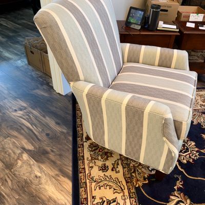 Striped Upholstered Armchair (LR-RG)