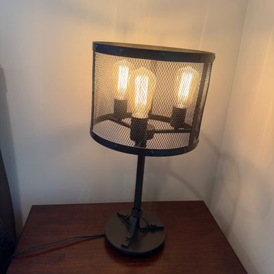 Pair of Industrial Style Metal Mesh Table Lamps (PB-MG)