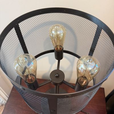 Pair of Industrial Style Metal Mesh Table Lamps (PB-MG)