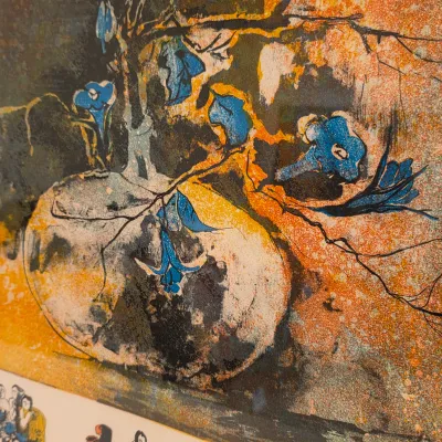Pencil Signed & Numbered Abstract Floral Still Life Lithograph (BB-JS)