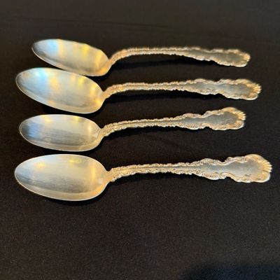 Set of Four Sterling Silver Spoons J. A. VIGNES PAT. 1891 (K-RG)