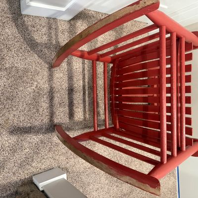 Red Painted Wooden Rocking Chair (UD-MG)