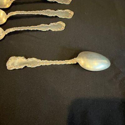 Set of Four Sterling Silver Spoons J. A. VIGNES PAT. 1891 (K-RG)