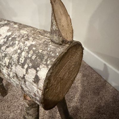 Rustic Wooden Birch Log Reindeer Figures (UD-MG)
