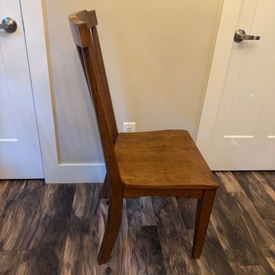 Four Wooden Spindle Back Dining Chairs (LR-MG)