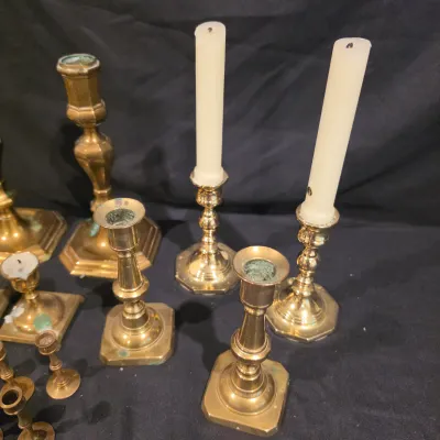 Assorted Solid Brass Candlesticks & More (G-JS)