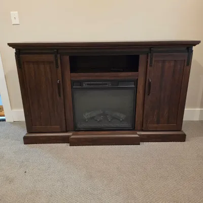 Twin-Star Media Console w/ Electric Fireplace (BLR-JS)