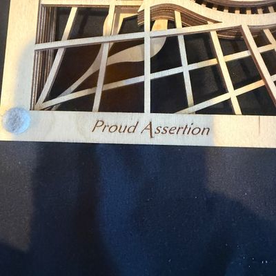Layered Laser Cut Wood Mandala Signed Wall Art Titled “Proud Assertion” (PB-MG)