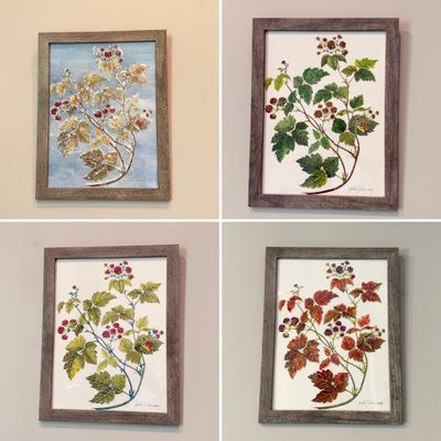 Set of 4 Signed Botanical Prints By Gretchen Jackson Clasby (PB-RG)