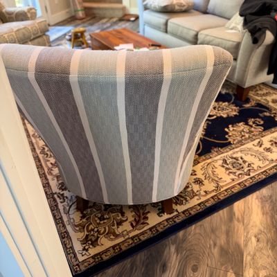 Striped Upholstered Armchair (LR-RG)