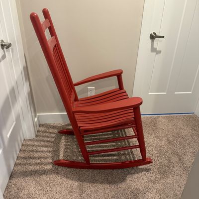 Red Painted Wooden Rocking Chair (UD-MG)