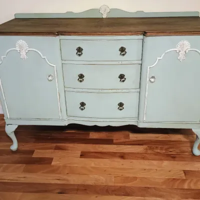 Sale Photo Thumbnail #7: Refurbished antique Depression-Era sideboard buffet