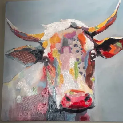 Large “Bessie The Cow” Canvas Painting 