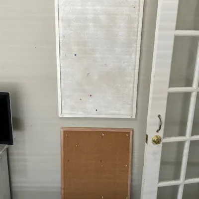 2- Wood-Framed Cork Bulletin Boards