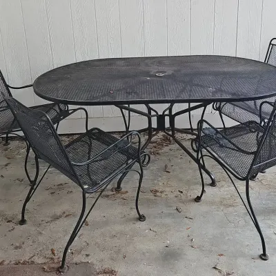 Wrought Iron Table And 4 Chairs