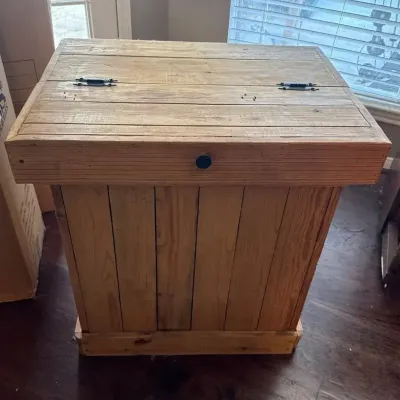 Wood Trash Bin