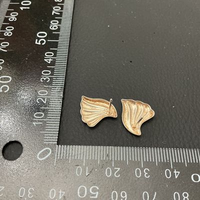 925 Silver Fan / Wing Motif Pierced Stud Earrings