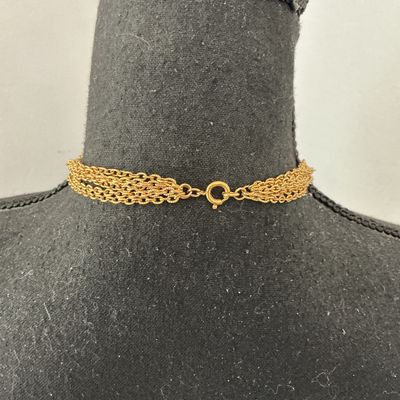 Vintage Gold-Tone Multi-Strand Tassel Pendant Necklace