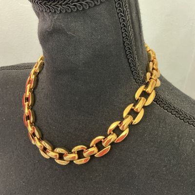 Chunky Gold-Tone Chain Link Collar Necklace