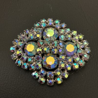 Vintage Aurora Borealis Rhinestone Brooch Pin